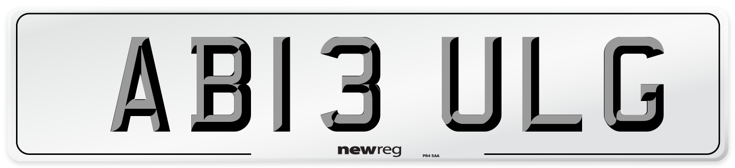 AB13 ULG Number Plate from New Reg